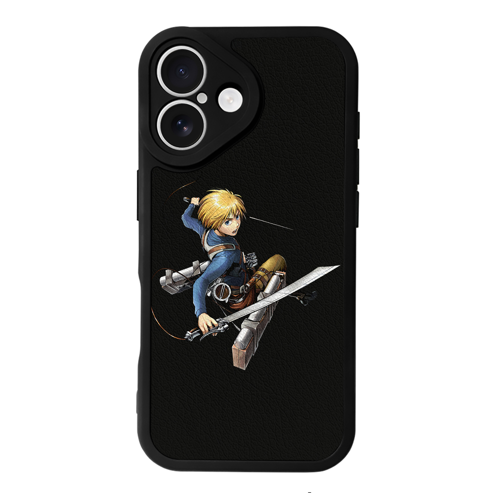 （画像用） 進撃の巨人 アルミン·アルレルト Attack on Titan Armin Arlert 【iPhone 16シリーズ対応】シリコンスマホケース（レザー調） 材質：シリコン
